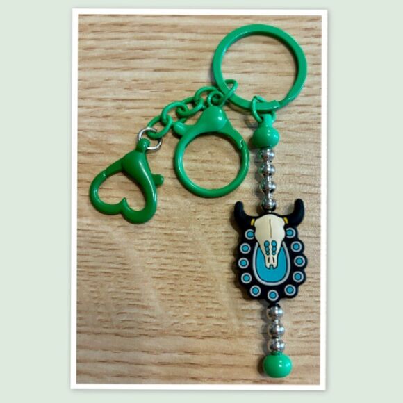 Beaded Charm Keychain, Western Charm Keychain, Western Style Keychain - Picture 1 of 2